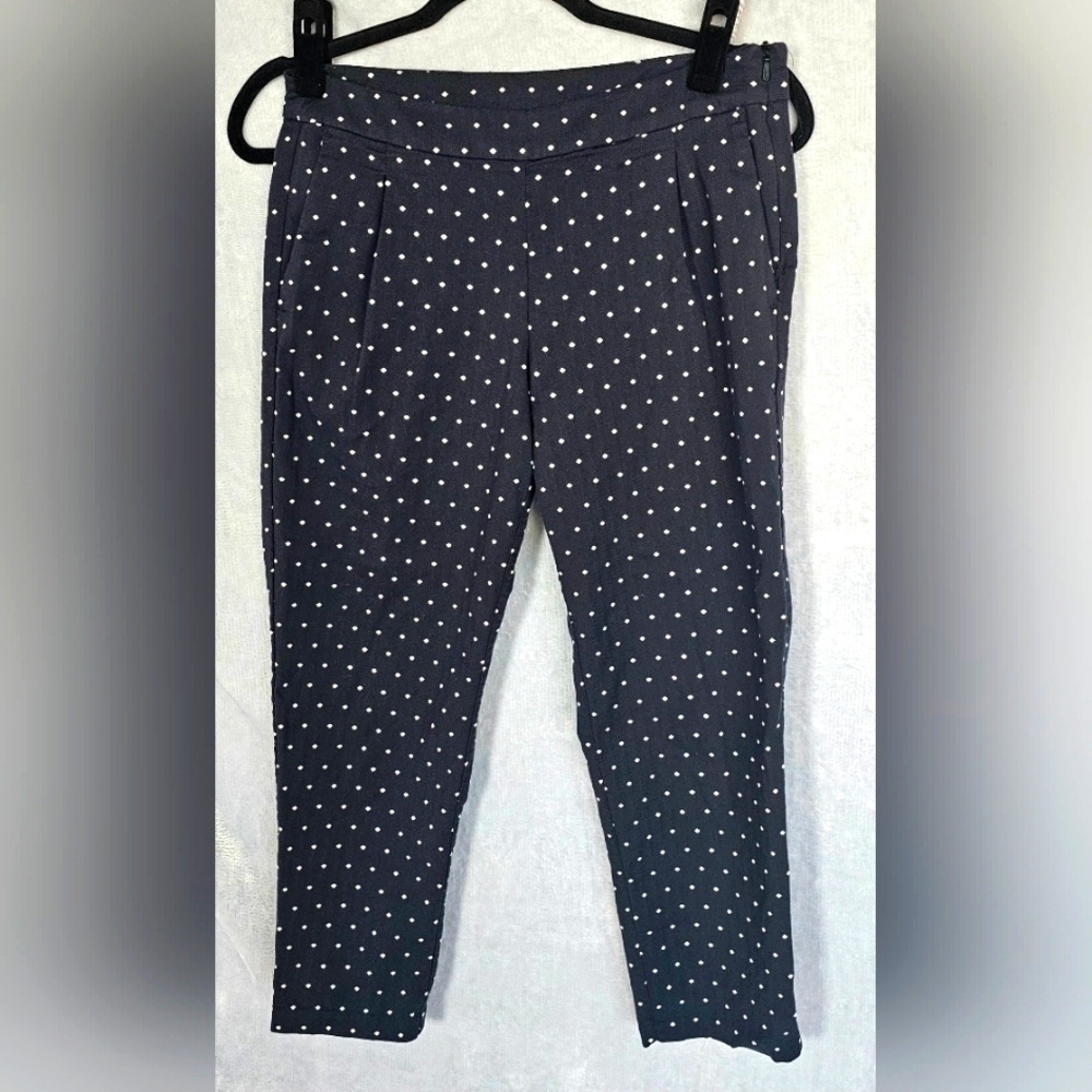 Nike Womens Dri Fit Golf Pants Size 4 Black/White Polka Dots EUC